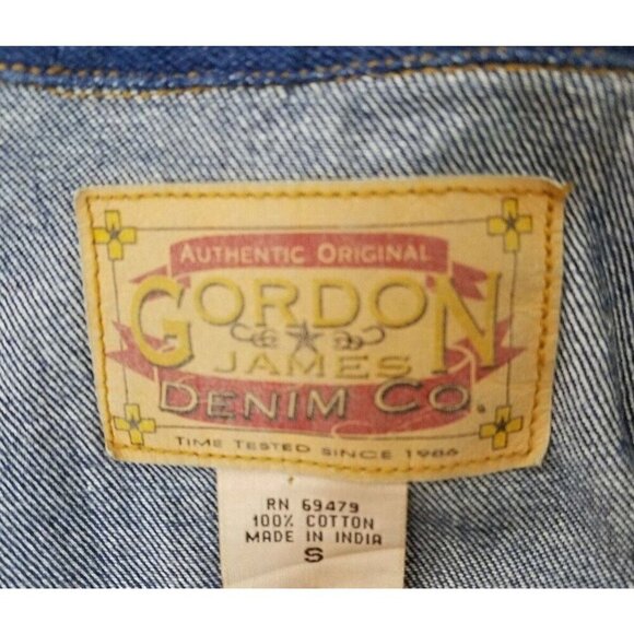 Gordon & James Denim Co. Dark Blue Denim Jean Studded Aztec Jacket Wmn Sz S - Picture 5 of 5